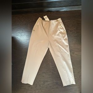 ZARA straight leg w/ metallic buttons - sand - XL - new with tags